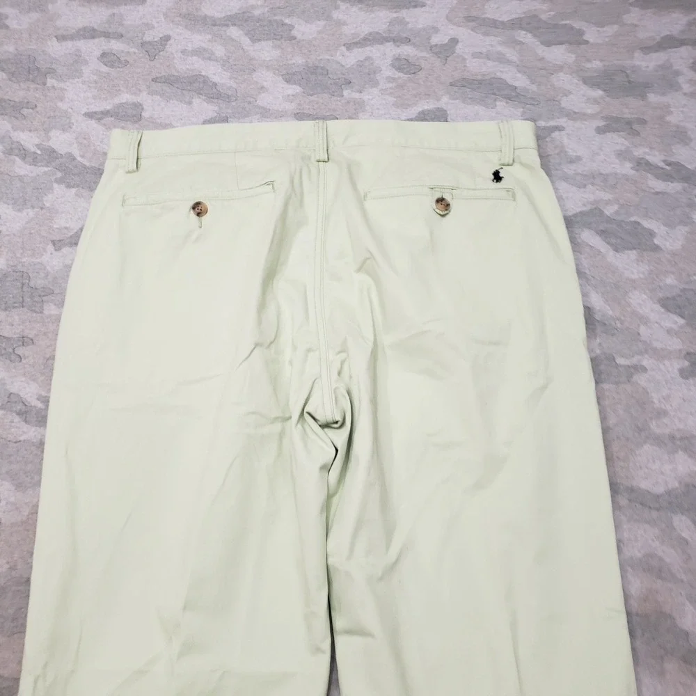 Polo Ralph Lauren Pants Mens 43x32 Green Stretch Straight Fit Pockets Chino